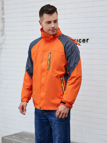 Men Zip Up Colorblock Sports Jacket Workout Tops