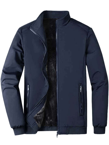 Men Plus Thermal Lined Zip-Up Winter Coat