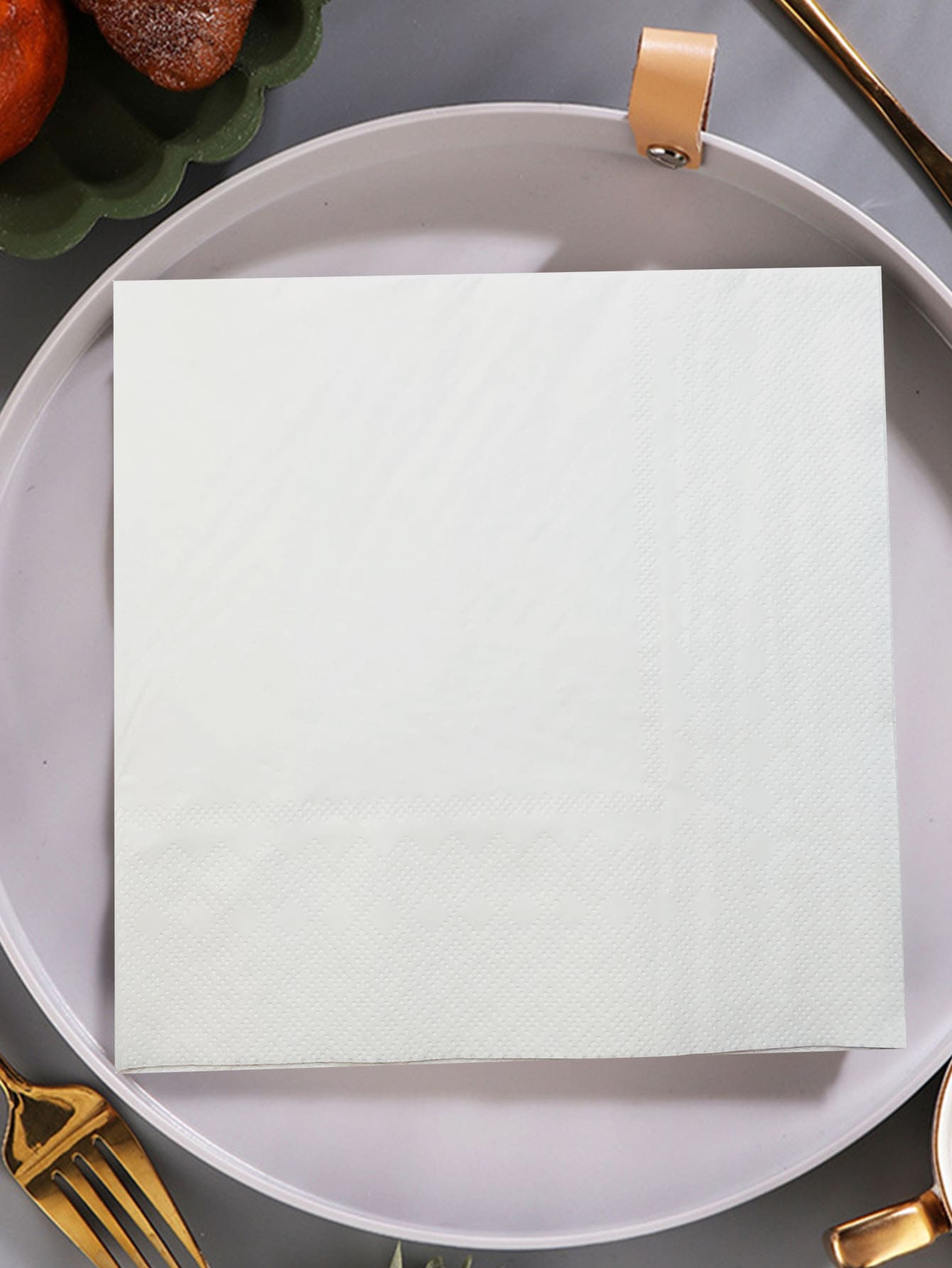 20pcs Paper Disposable Napkin, Minimalist White Disposable Napkin For Party