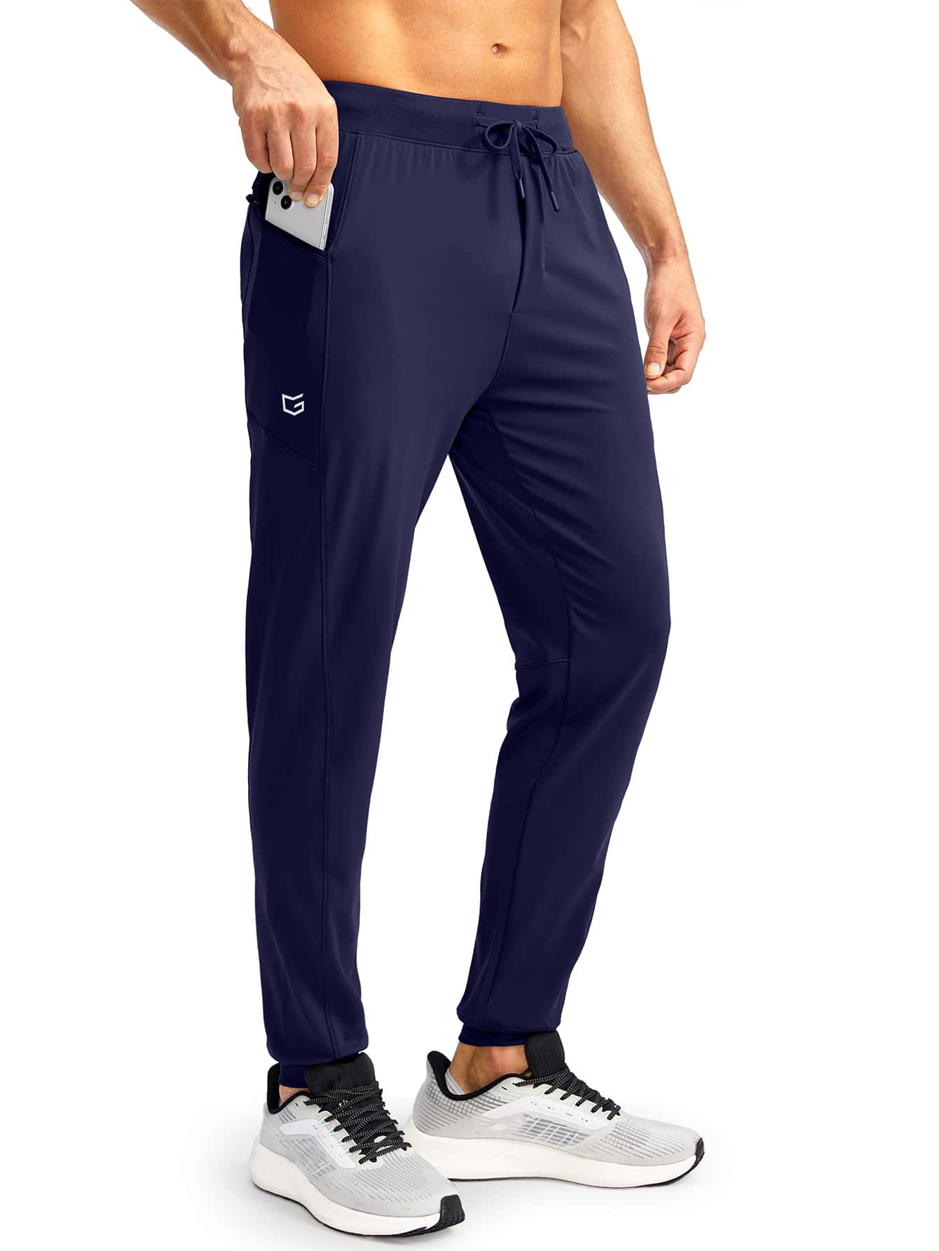 G Gradual G Gradual Men Sports Wear Drawstring Waist Zipper Pocket Sports Pants