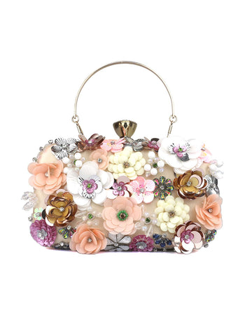 Mini Box Bag Flower & Rhinestone Decor for Party