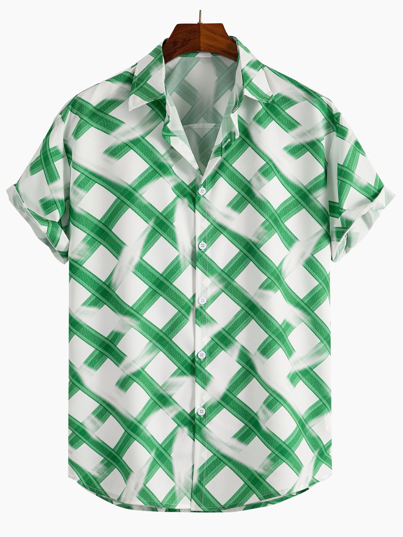 Guys Allover Print Button Up Shirt