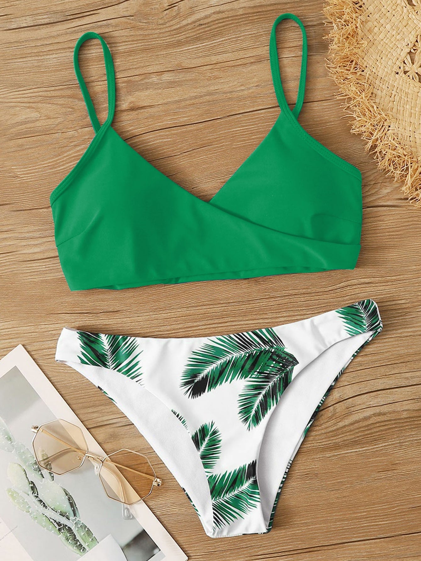 Summer Beach Tropical Print Bikini Set