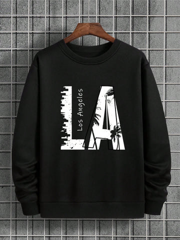 Men Letter Graphic Thermal Lined Sweatshirt