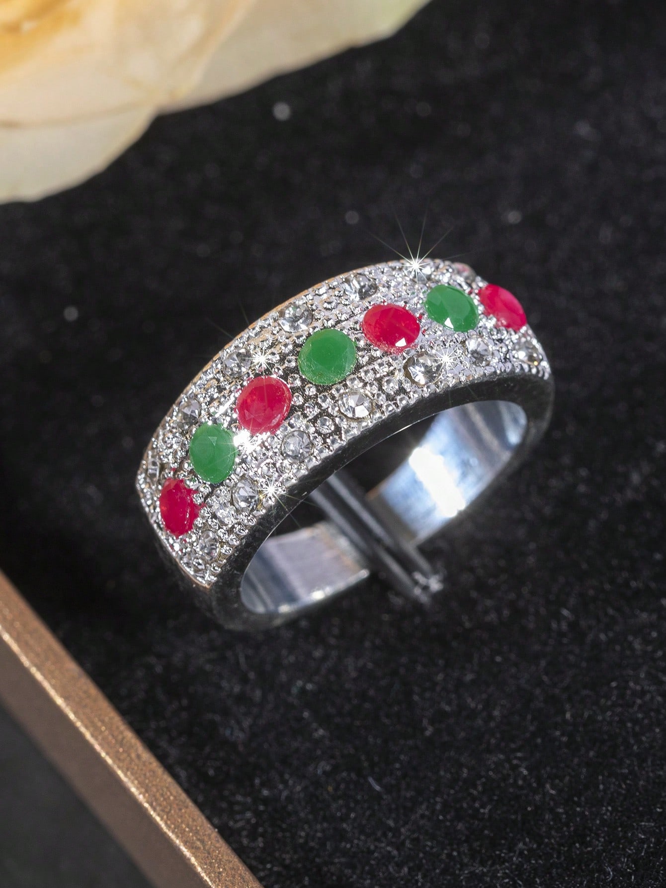 1pc Shinning Cubic Zirconia Finger Ring Female Party Accessories With Gorgeous Jewelry