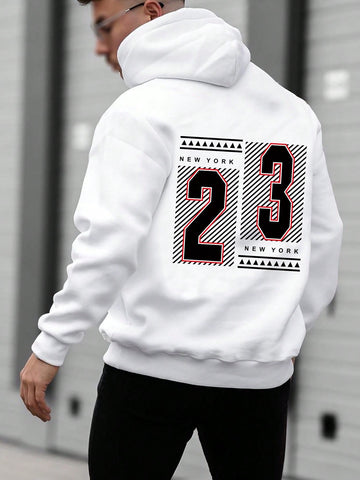 Men Letter Graphic Drawstring Hoodie