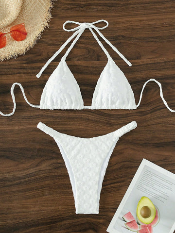 Summer Beach Halter Triangle Bikini Set