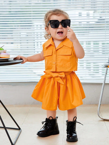 Baby Flap Pocket Shirt & Belted Shorts