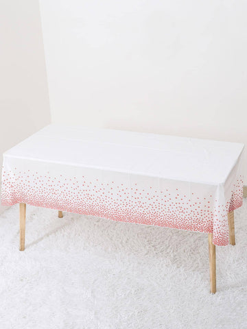 1pc PEVA Disposable Table Cover, Minimalist Polka Dot Pattern Disposable Tablecloth For Party