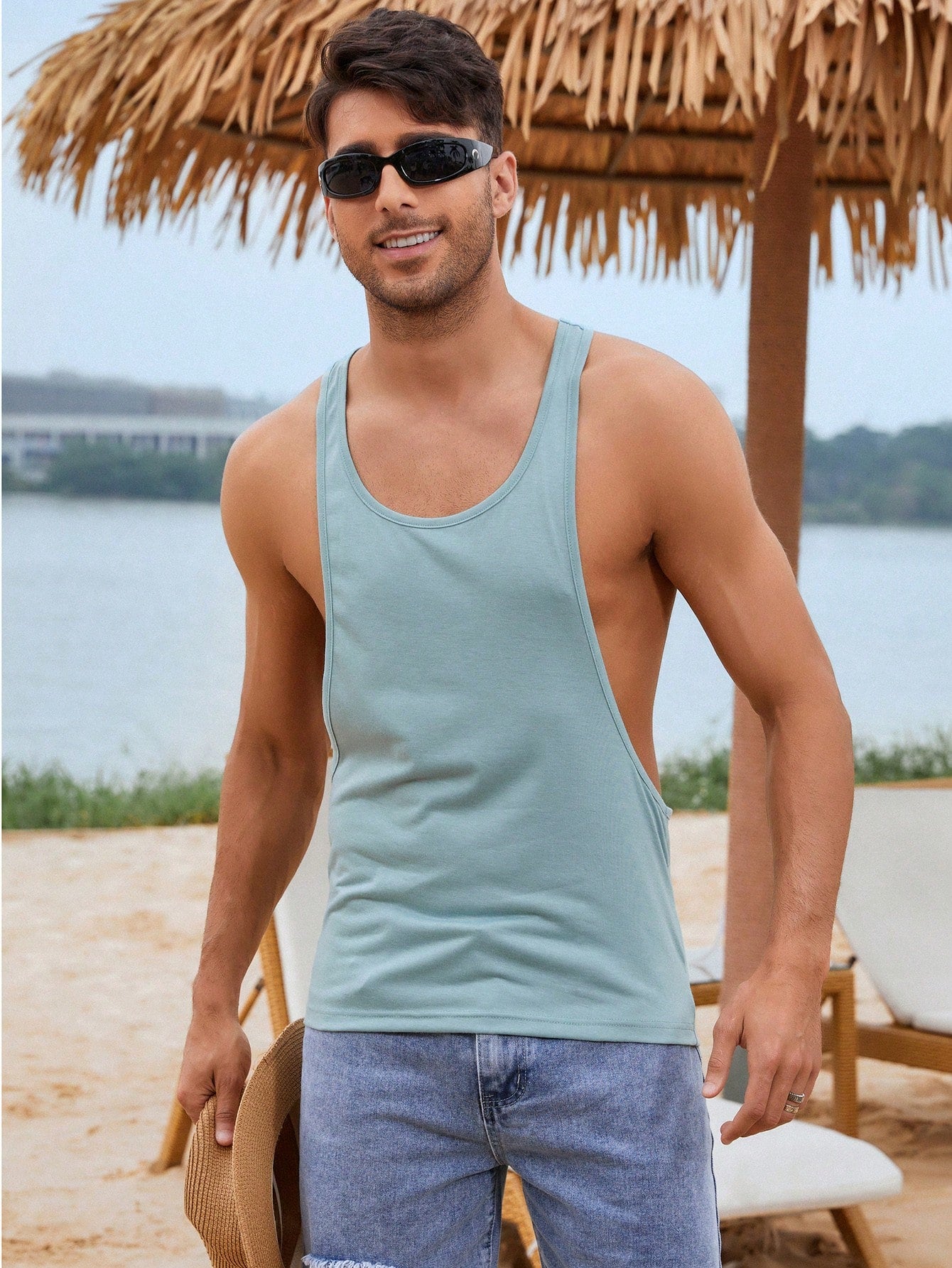 Men Solid Tank Top