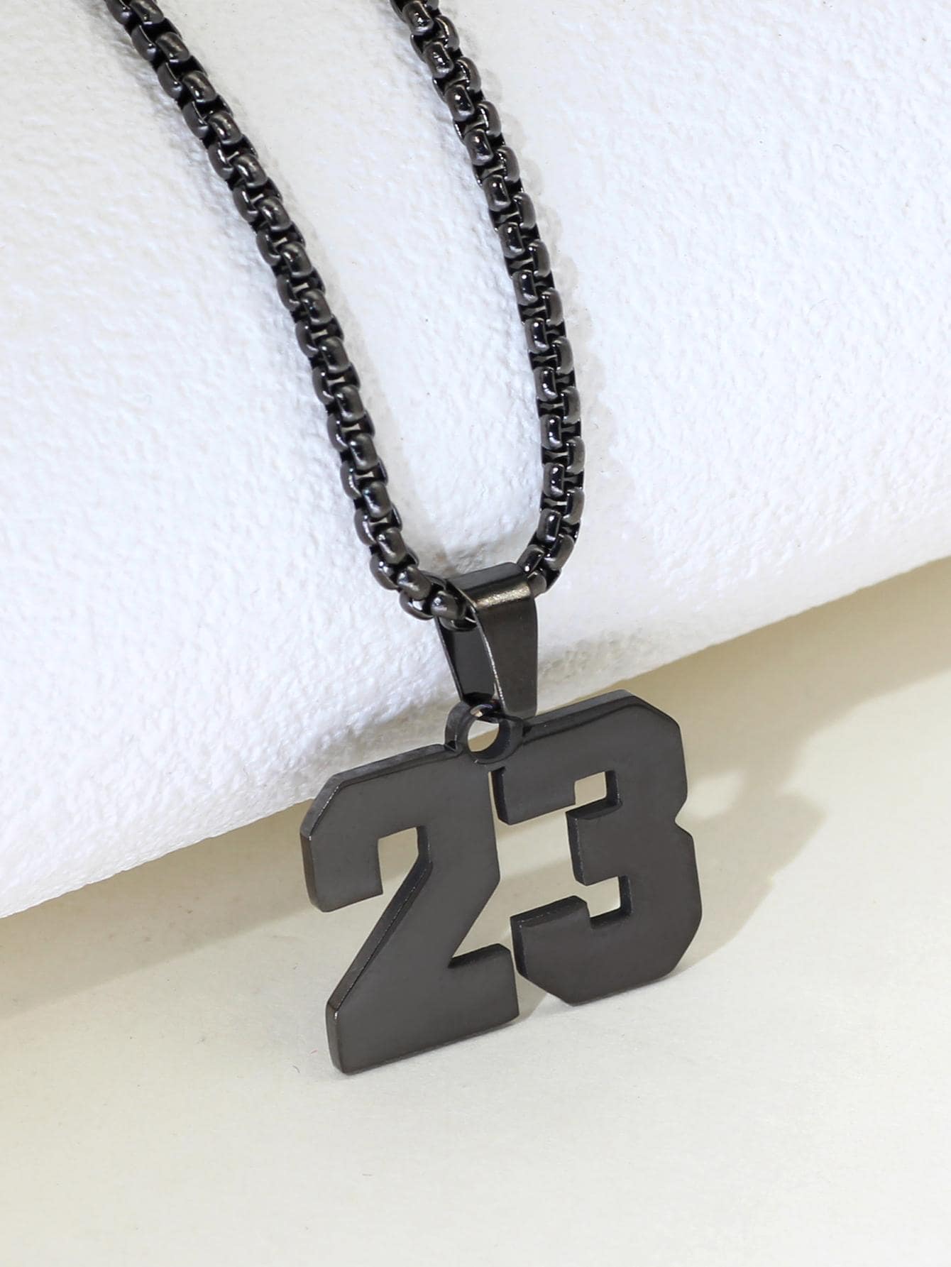 1pc Fashionable Stainless Steel Number 23 Pendant Necklace For Men For Daily Decoration, For Jewelry Gift And Party