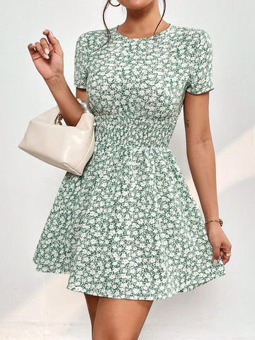 Ditsy Floral Print A-line Dress