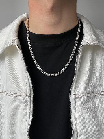 Men's Guys Minimalist Chain Necklace, For Jewelry Gift And Party