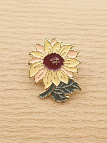 Men's 1pc Creative Zinc Alloy Sunflower Enamel Brooch For Women For Daily Decoration Friend's Gift, For Jewelry Gift And Party