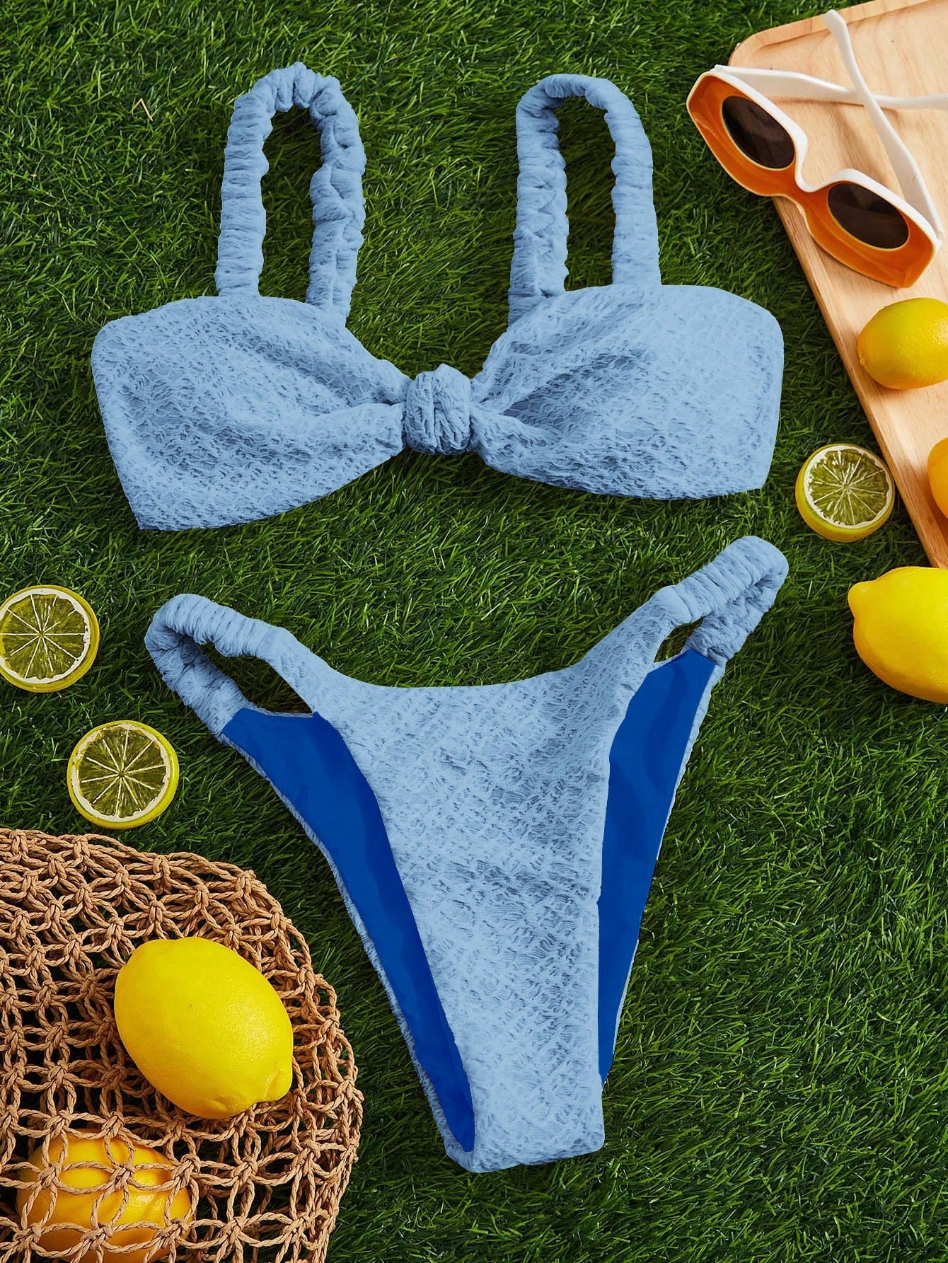 Summer Beach Solid Bikini Set