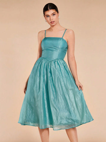 Solid Organza Cami Dress