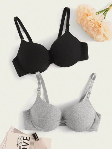 2pack Adjustable Strap Underwire Bra Set