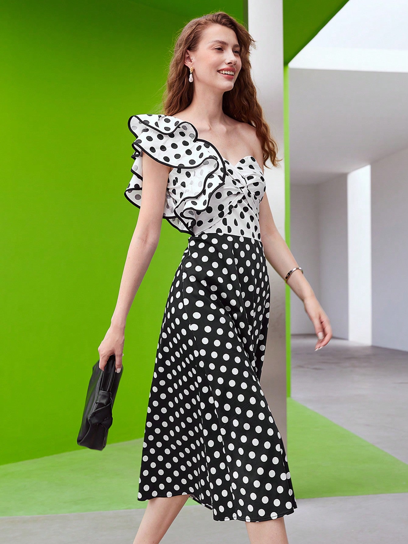 POLKA DOT RUFFLE DRESS