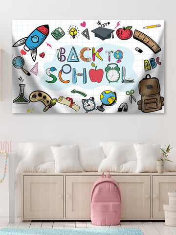 Back to School Photography Backdrop Blackboard for Kids Party Banner School Pencil Chalkboard Learning Photo Background Photocall Prop Photo Booth  43.3X70.8 inch