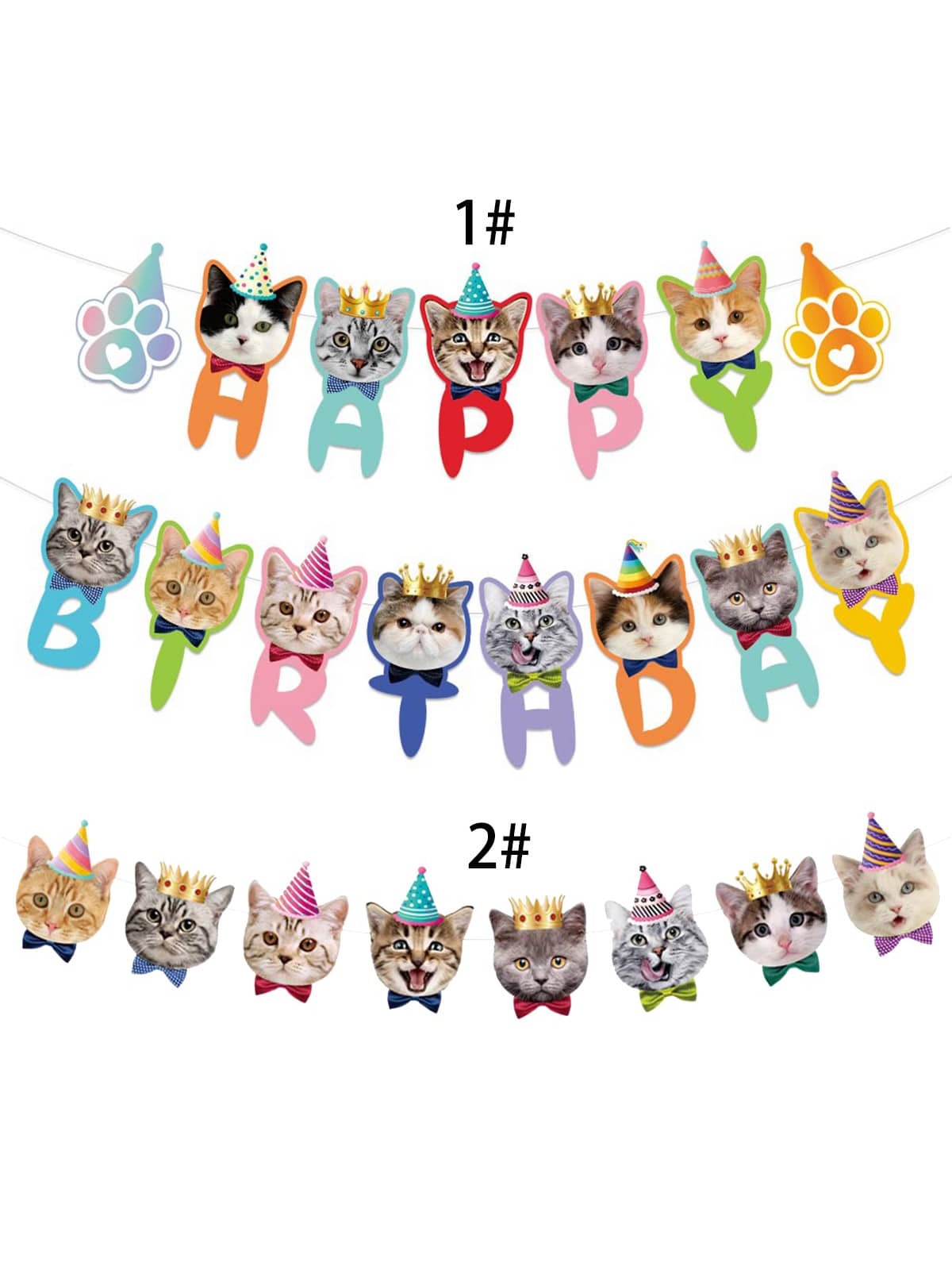 1 Set Of Cat Themed Birthday Party Decoration, Including Cartoon Cat Birthday Bunting, Perfect For Pet Cat Lovers