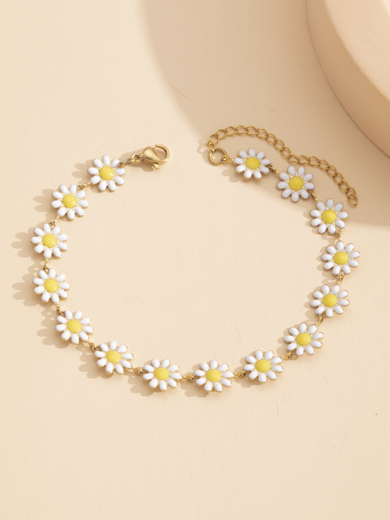 1 Pc Summer Sweet Stainless Steel Flower Decor Chain Anklet For Kids Fashion Beach Party Jewelry Accessory For Daily Life