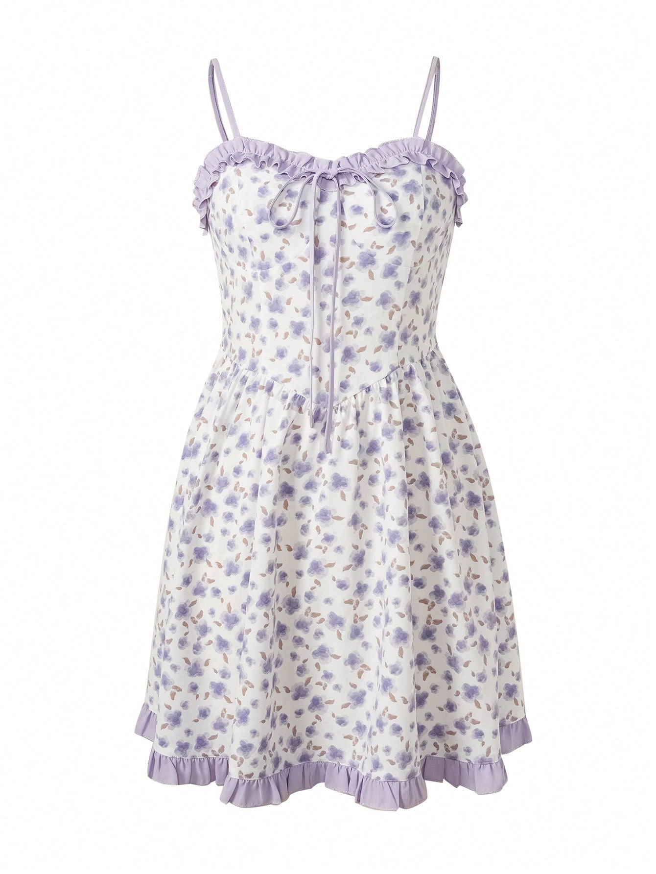 Floral Frill Trim Cami Dress