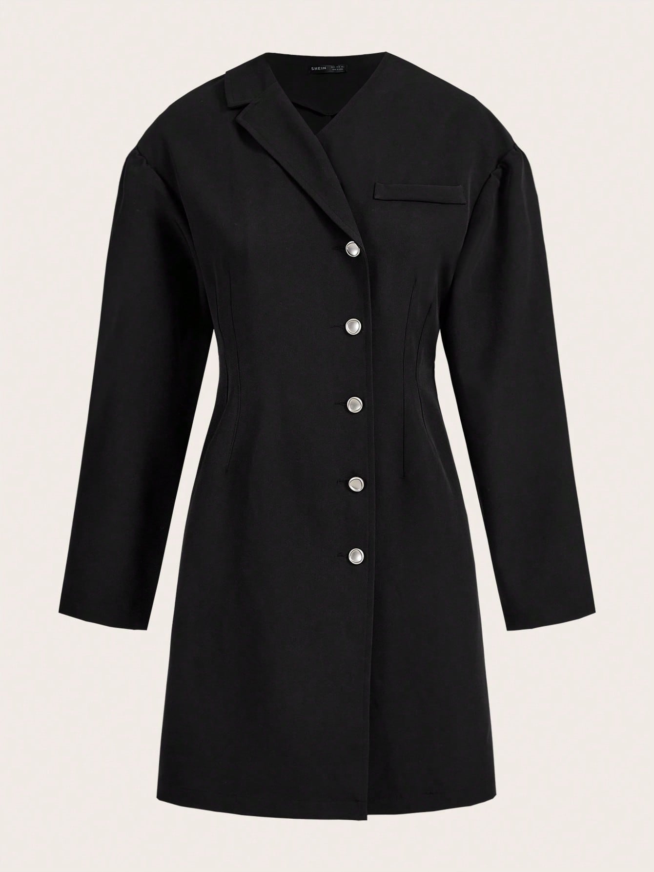 Lapel Neck Button Front Shirt Dress