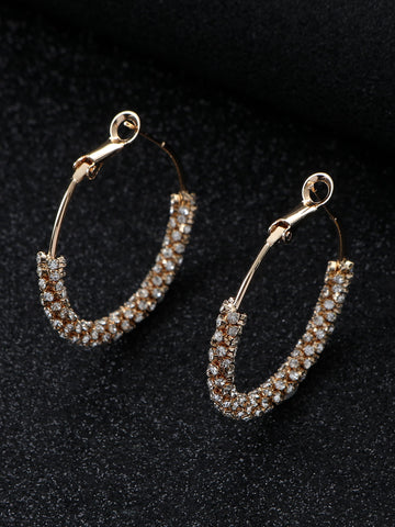 1pair Claw-shaped Luxury Rhinestone-encrusted Statement Earrings With Chain For Women's Party And Dating Outfits