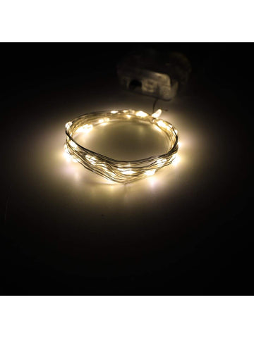 1m/10 Led, 2m/20 Led, 3m/30 Led Copper Wire String Light, Emitting Color: Warm White, Power: 5pcs Battery Box (included), Great For Festival Decoration, Home Decoration, Outdoor Camping, Party Atmosphere Creating