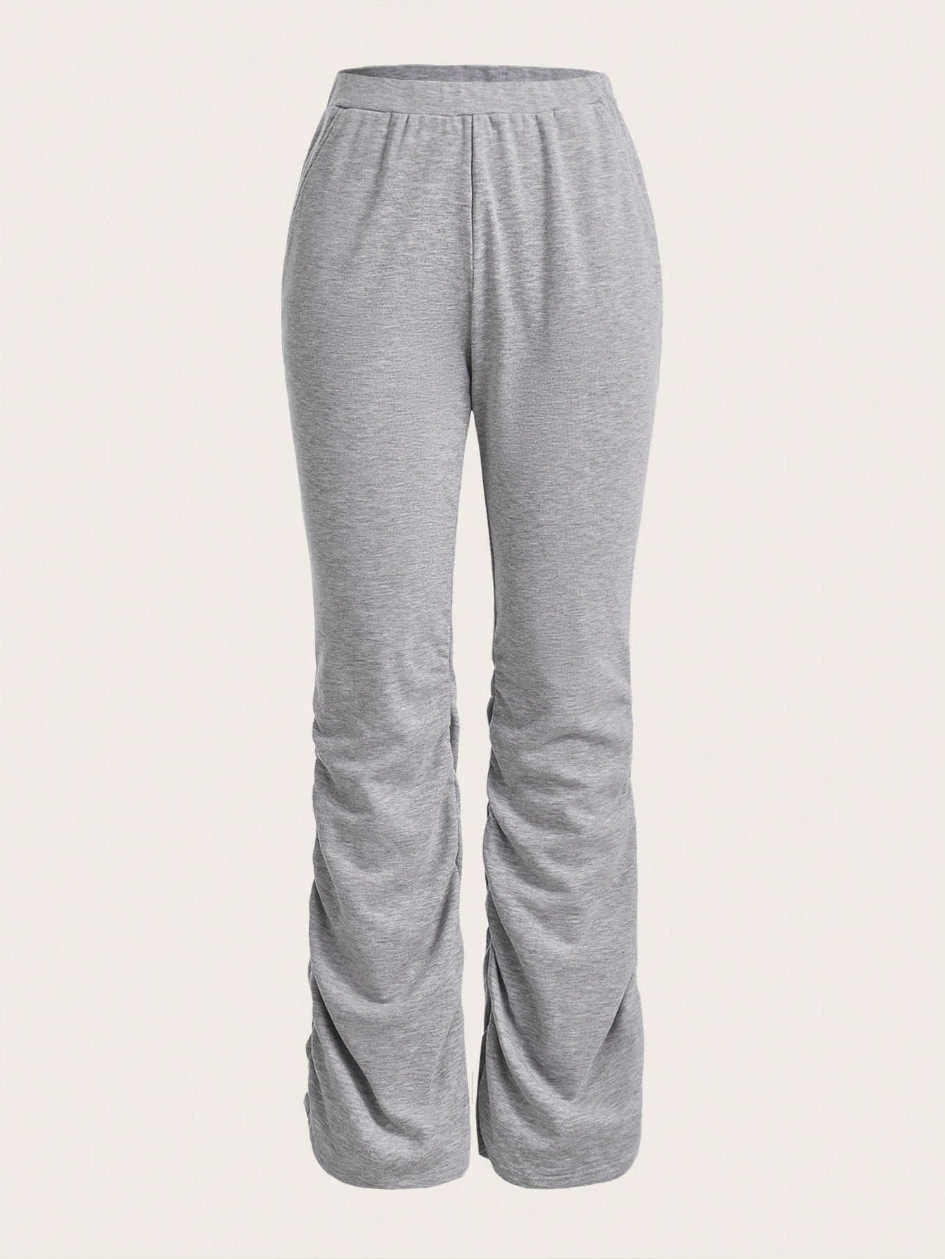 High Waist Ruched Flare Leg Sweatpants