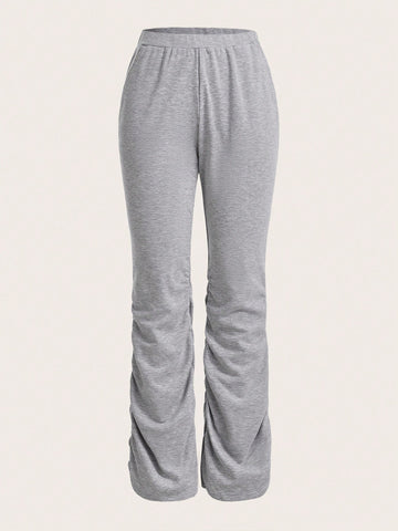 High Waist Ruched Flare Leg Sweatpants