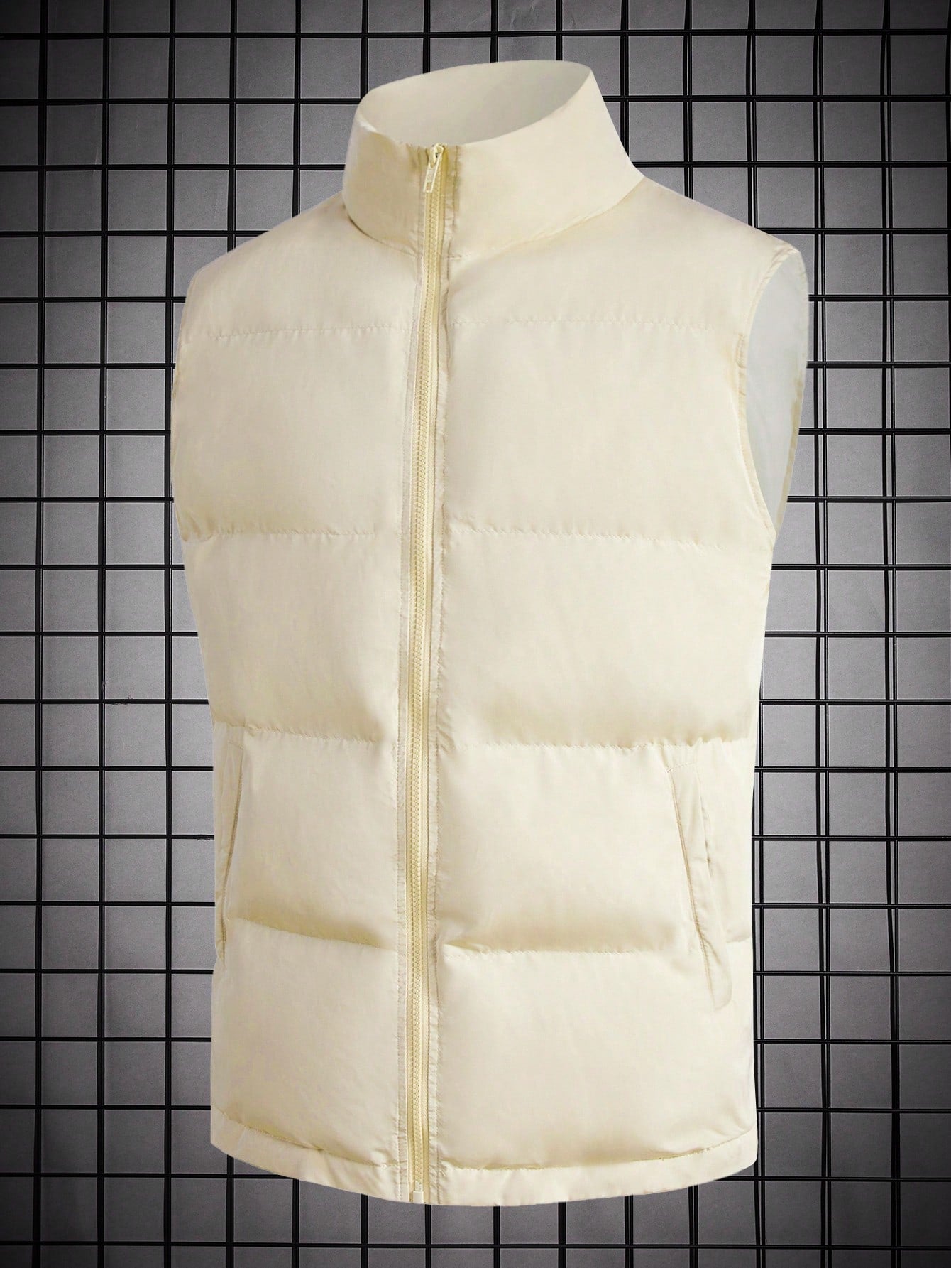 Puffer Winter Coat For Men, Zip Up Vest And Loose Fit