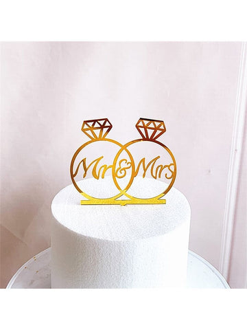 Proposal Square Round Hot Stamping Happy Birthday Cake Insert Card Acrylic Cake Birthday Party Wedding Supplies Cake Decoration