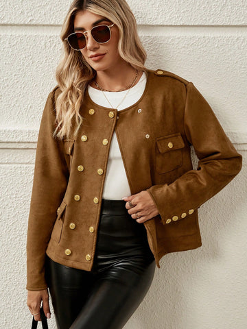 Flap Pocket Double Breasted Jacket