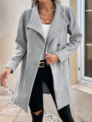 Waterfall Collar Belted Overcoat