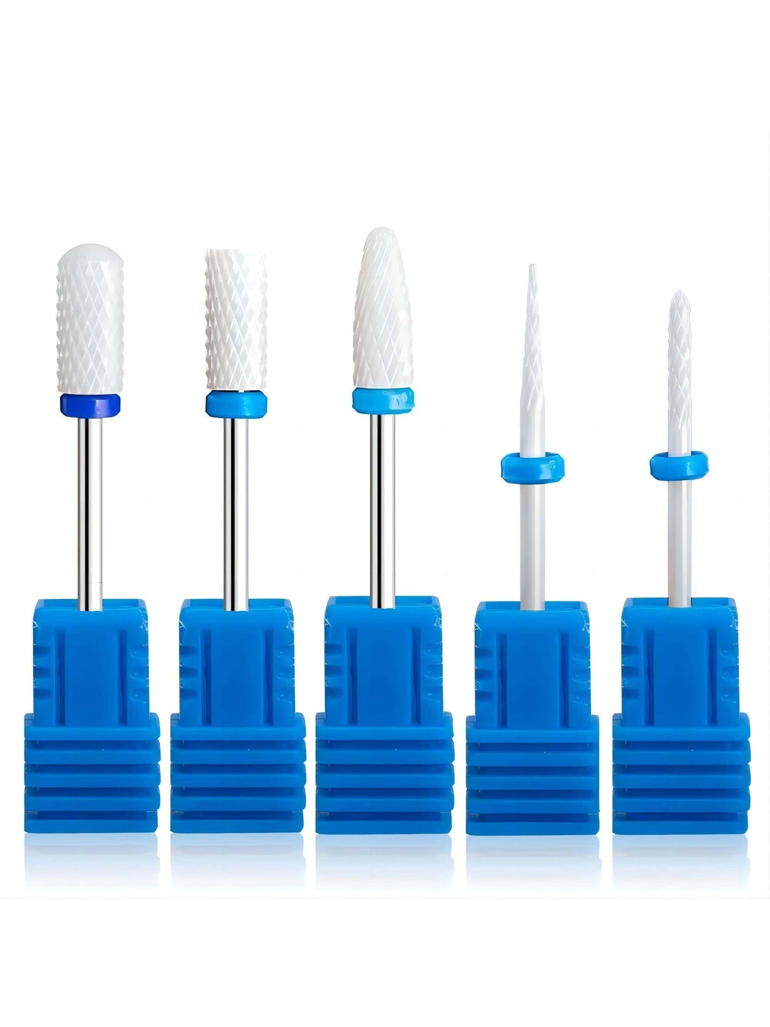 5-In-1 Ceramic Nail Polishing Head Set, 3/32" (2.35mm) Professional Nail File Drill Bit, Use For Manicure, Pedicure, Nail Polishing