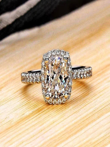 1 PC Glamorous Cubic Zirconia Ring For Women For Wedding Engagement Party Jewelry Valentine's Day Gift