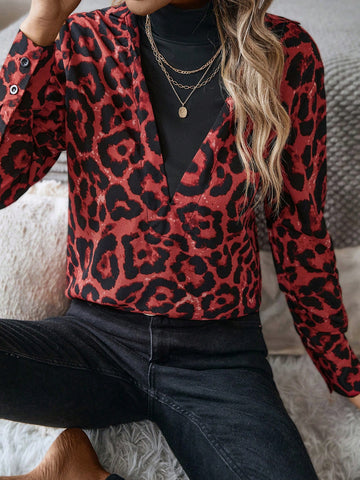 Leopard Print 2 In 1 Blouse