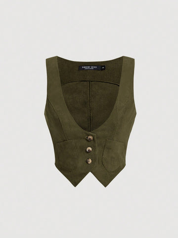 Button Front Vest Jacket