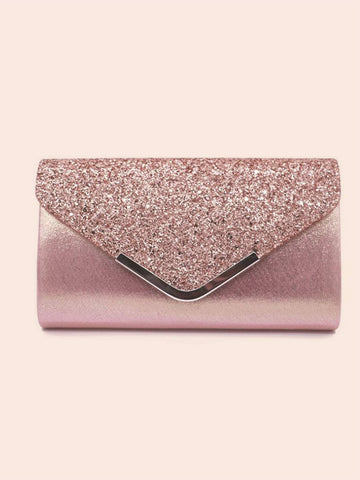 Glitter Bling,Shiny Glamorous,Elegant,Exquisite Women's Fashionable Elegant Shiny Sequin Detail Clutch Bag With Chain Strap, Shoulder Bag For Party, Wedding And Evening Dinner Bag,Evening Bag For Party Girl,Woman,For Female Perfect For Party,Wedding,Prom,