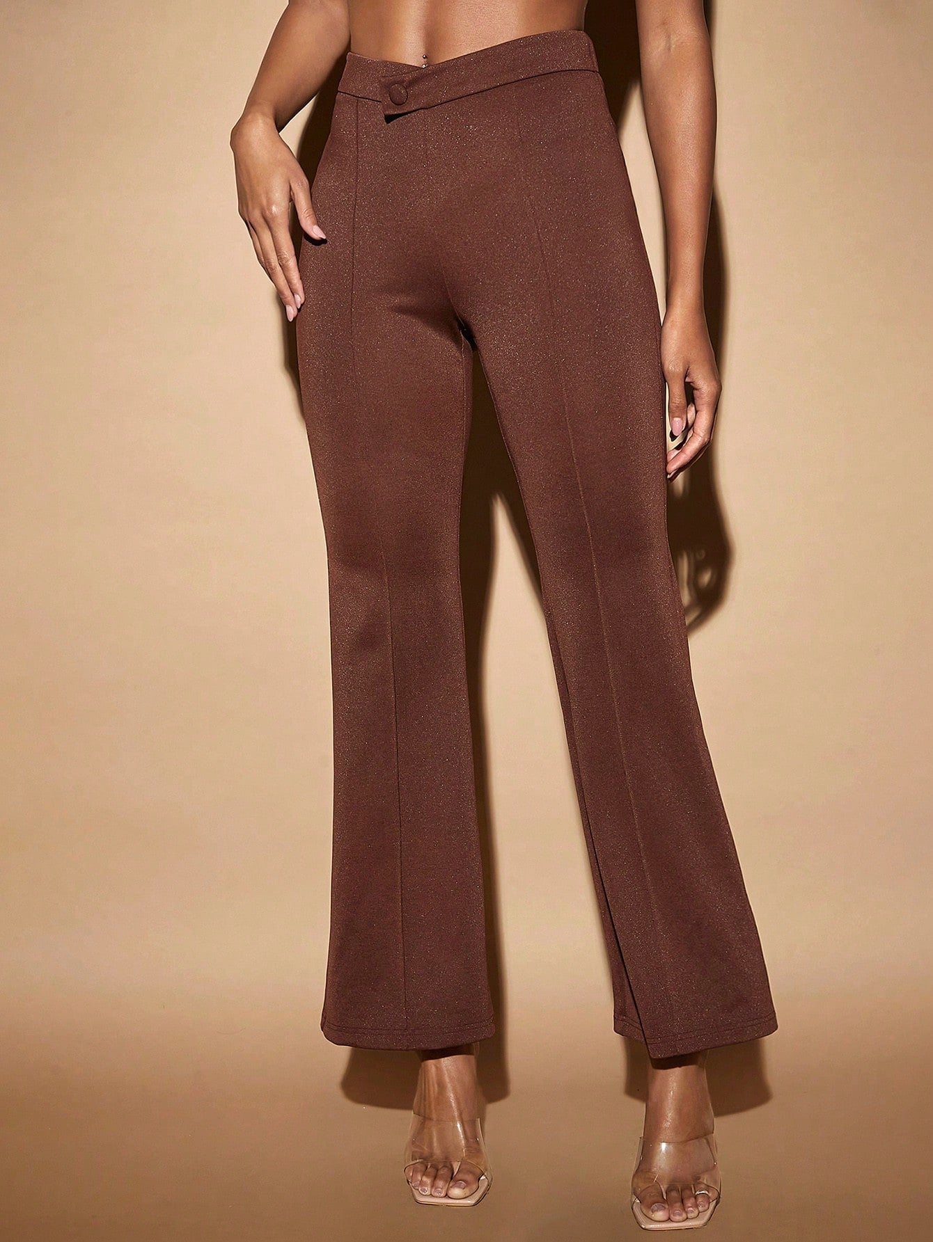 Solid Flare Leg Pants