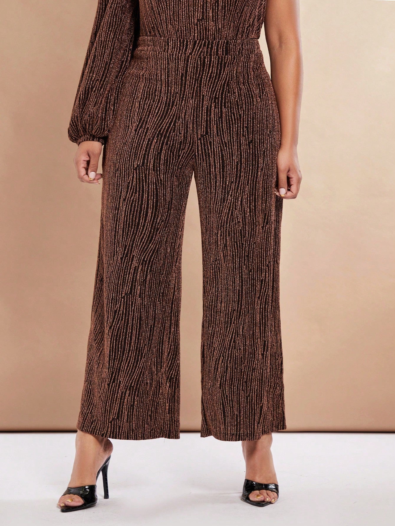 Plus High Waist Wide Leg Pants