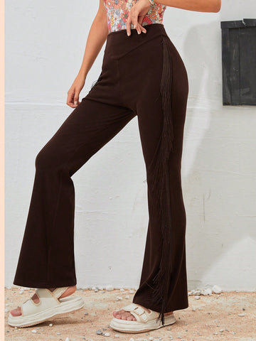 Solid Flare Leg Pants