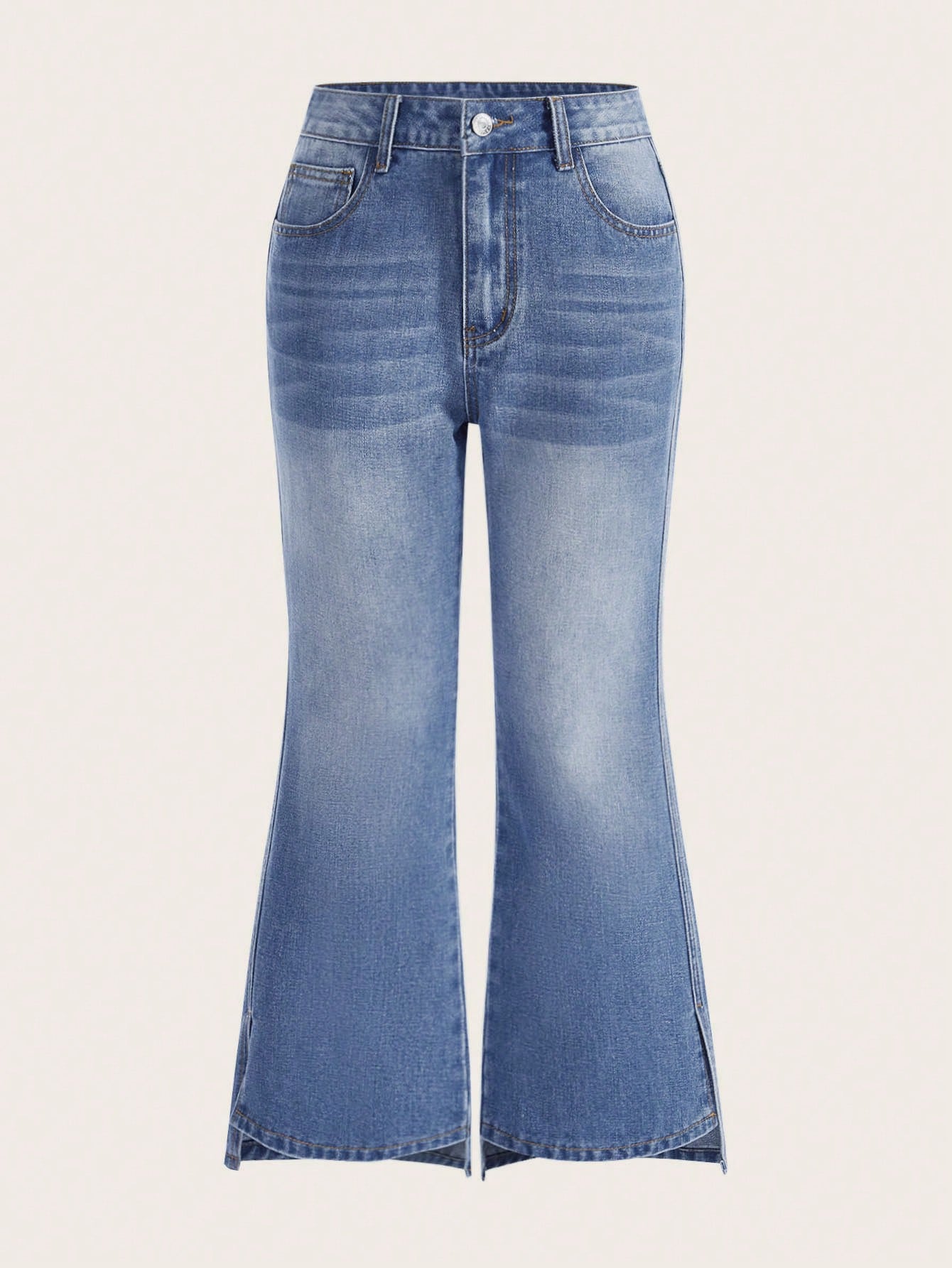 Split Hem Flare Leg Jeans