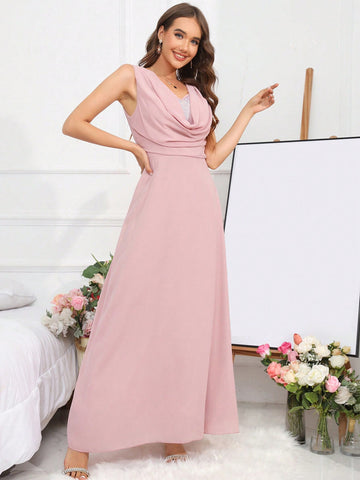 Draped Front Maxi Dress