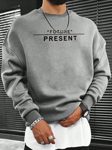 Loose Fit Men's Drop Shoulder Letter Graphic Sweatshirt