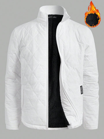 Loose Fit Men's Zip Up Quilted Coat