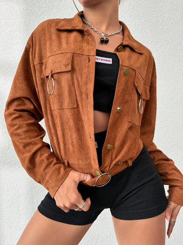 Flap Pocket Drop Shoulder Jacket