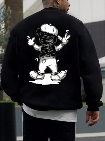 Men Cartoon Graphic Drop Shoulder Oversize Sweatshirt