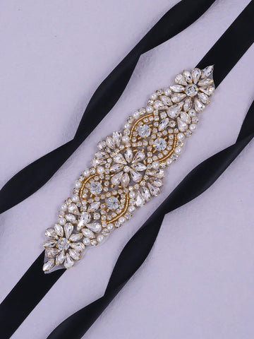 1pc Gold Rhinestone Handmade Western Style Bridal Belt/Waistband For Wedding / Party Dress Tiaras